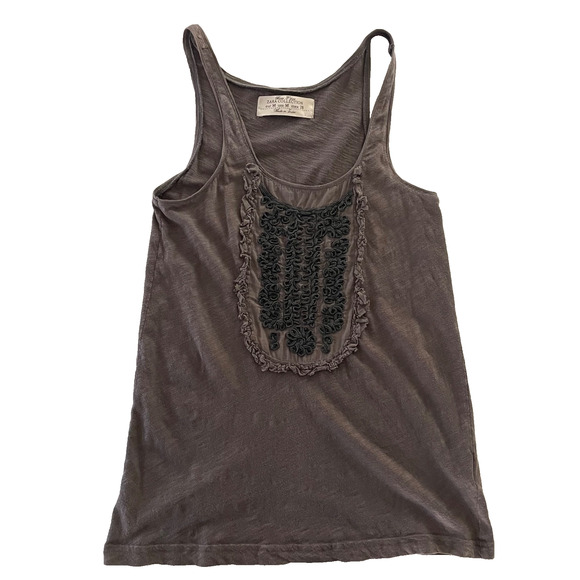 Zara Charcoal Sleeveless Tank Top women's size Medium boho - Picture 1 of 3